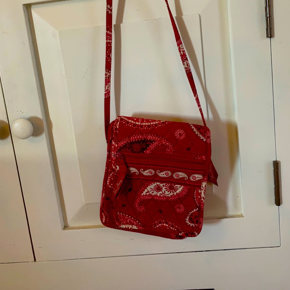 Vera Bradley Red Paisley crossbody purse bag